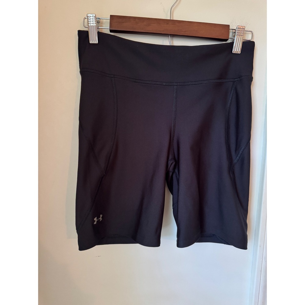 Under Armour HeatGear Compression Shorts Black Womens Medium Bike Shorts Workout
